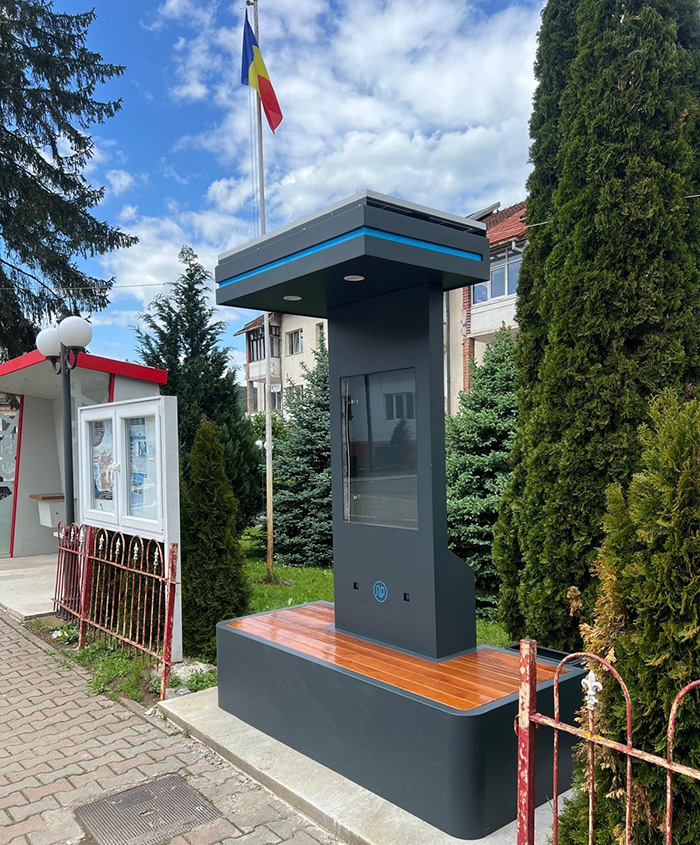 Romania Solar Bench with Digital Billboard Project: Eco-Friendly Public Space Solution 