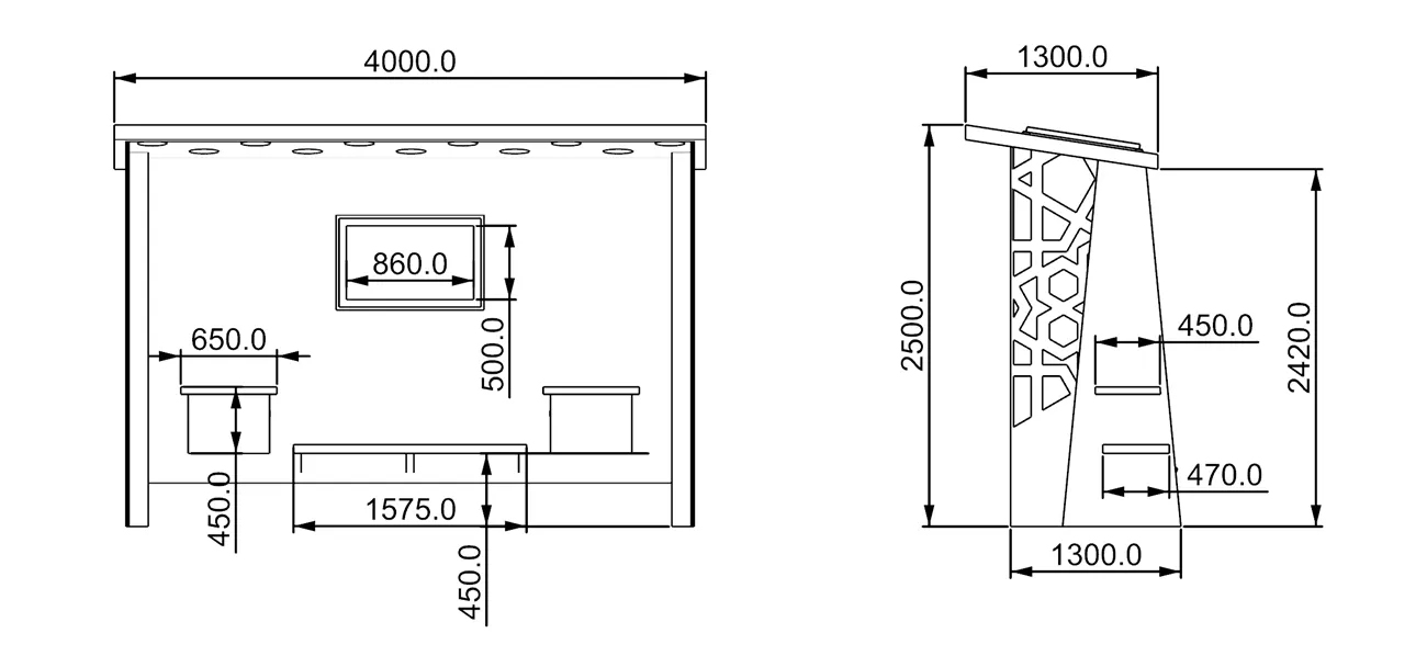 Bus Shelter with Solar Lighting- YR2501-012G