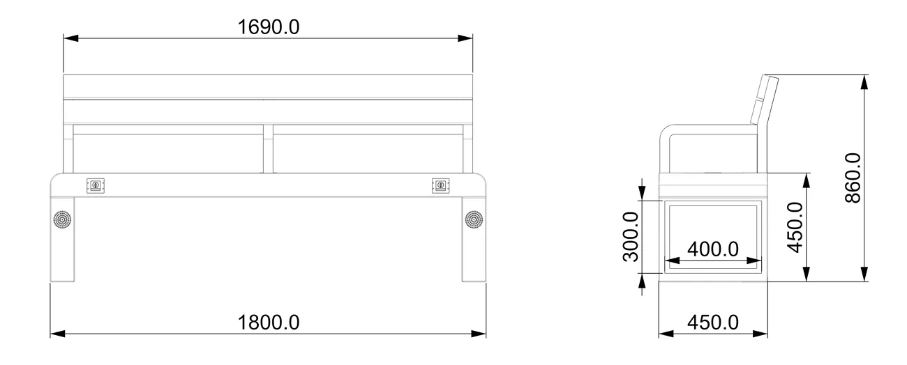 Solar Charging Bench- YR-SPP-030