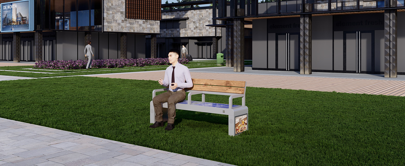 Solar Charging Bench- YR-SPP-030