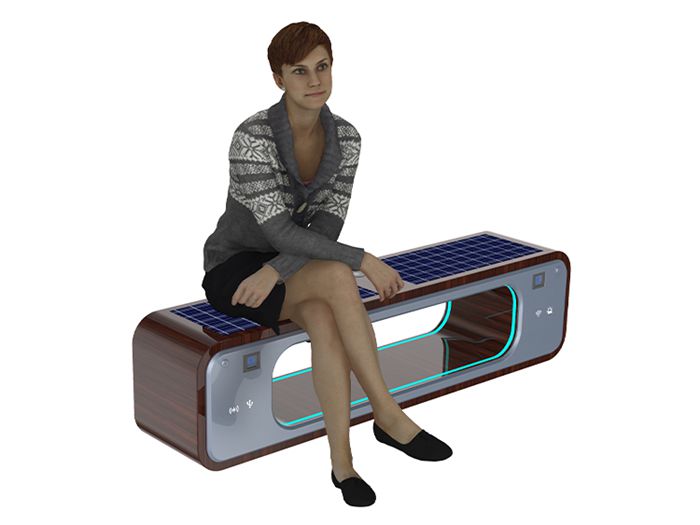 Solar Powered Smart Bench- YR-SPP-002