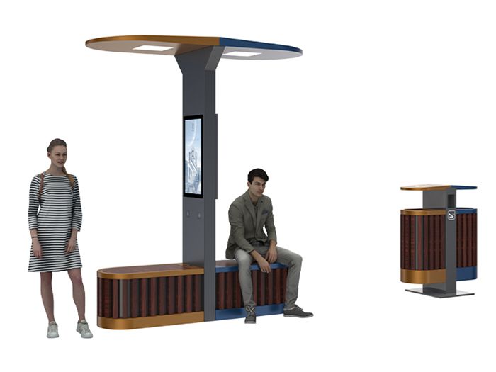 Smart City Outdoor Furniture Solar Bench- YR-SPP-025 Smart City Outdoor Furniture Solar Bench- YR-SPP-025