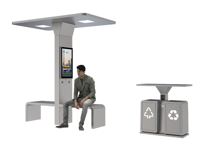 Outdoor Waiting Taxi Solar Bench- YR-SPP-028 Outdoor Waiting Taxi Solar Bench- YR-SPP-028