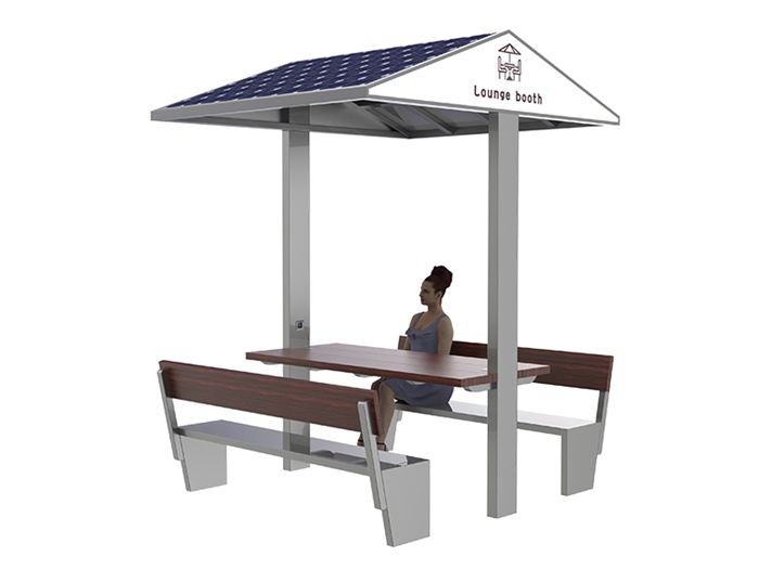 Rest Pavilion with Solar Powered Roof- YR-SPP-035 Rest Pavilion with Solar Powered Roof- YR-SPP-035
