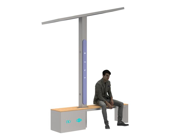 Smart Solar Bench with Lighting- YR-SPP-034 Smart Solar Bench with Lighting- YR-SPP-034