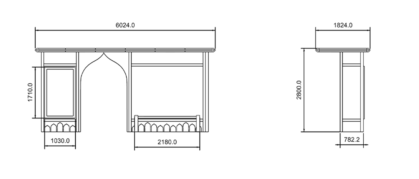 Bus Shelter with Solar Lighting- YR-SSBS-2301102 Bus Shelter with Solar Lighting- YR-SSBS-2301102