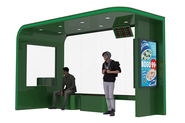 Bus Shelter with LED Panels- YR-SMBS-25006 Bus Shelter with LED Panels- YR-SMBS-25006