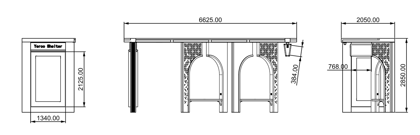 Bus Stop and Shelter- YR2503-028C Bus Stop and Shelter- YR2503-028C