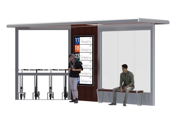 Smart Bus Shelter with Scooter Parking Area- YR-SSBS-2307112