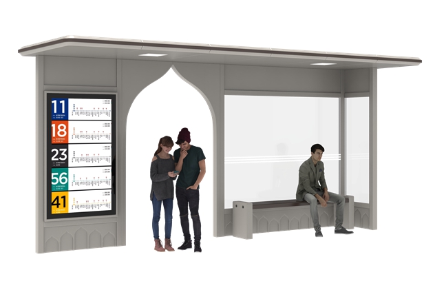 Bus Shelter with Solar Lighting- YR-SSBS-2301102 Bus Shelter with Solar Lighting- YR-SSBS-2301102