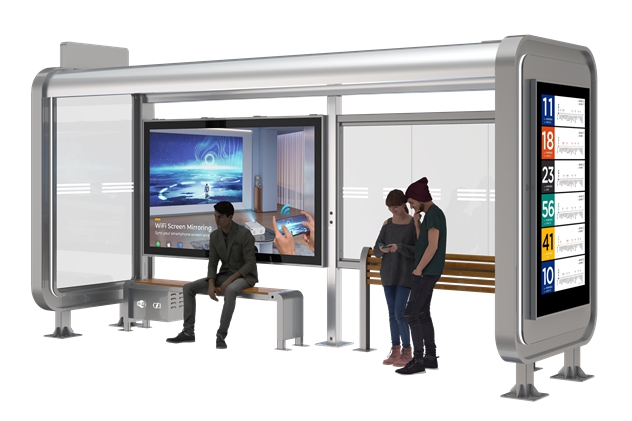 Outdoor Smart Bus Stop Shelter- YR-SSBS-2312327