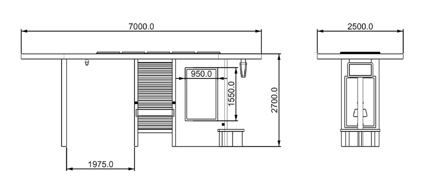 Outdoor Metal Bus Stop Shelter- YR-SSBS-2408345