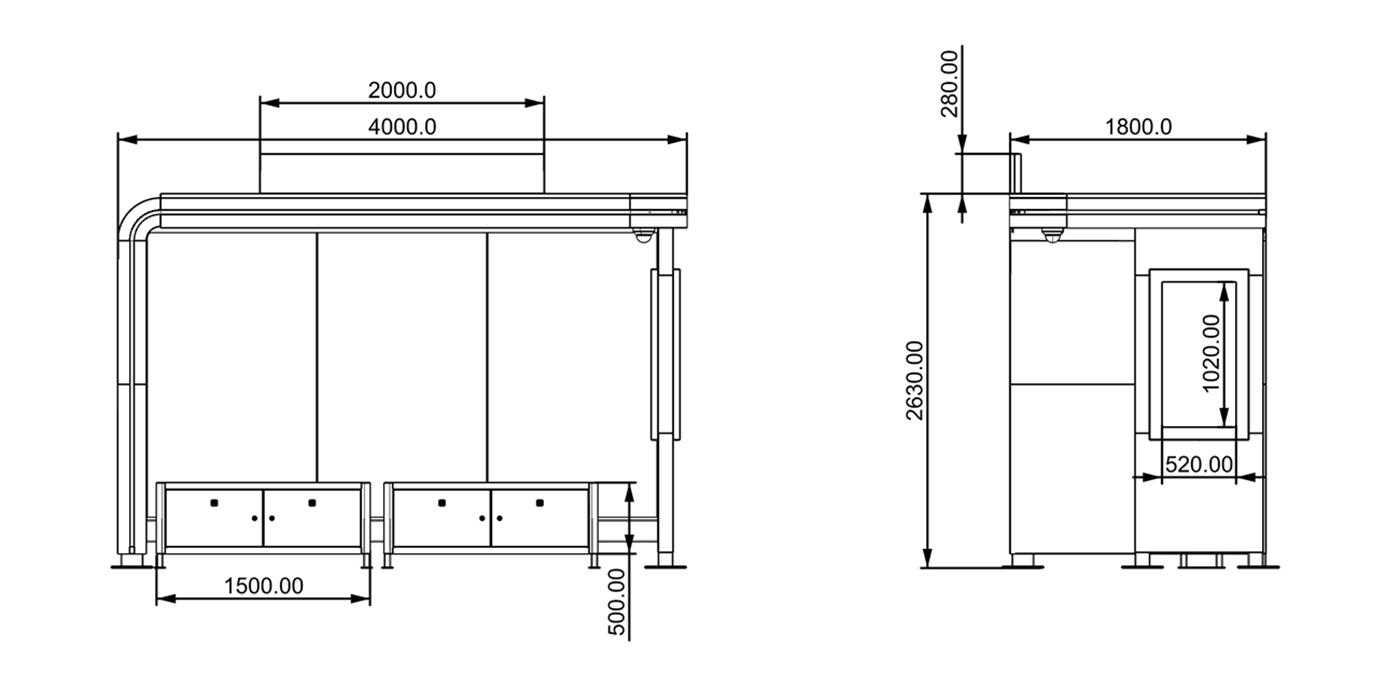 Bus Shelter with Signage- YR-SMBS-25019