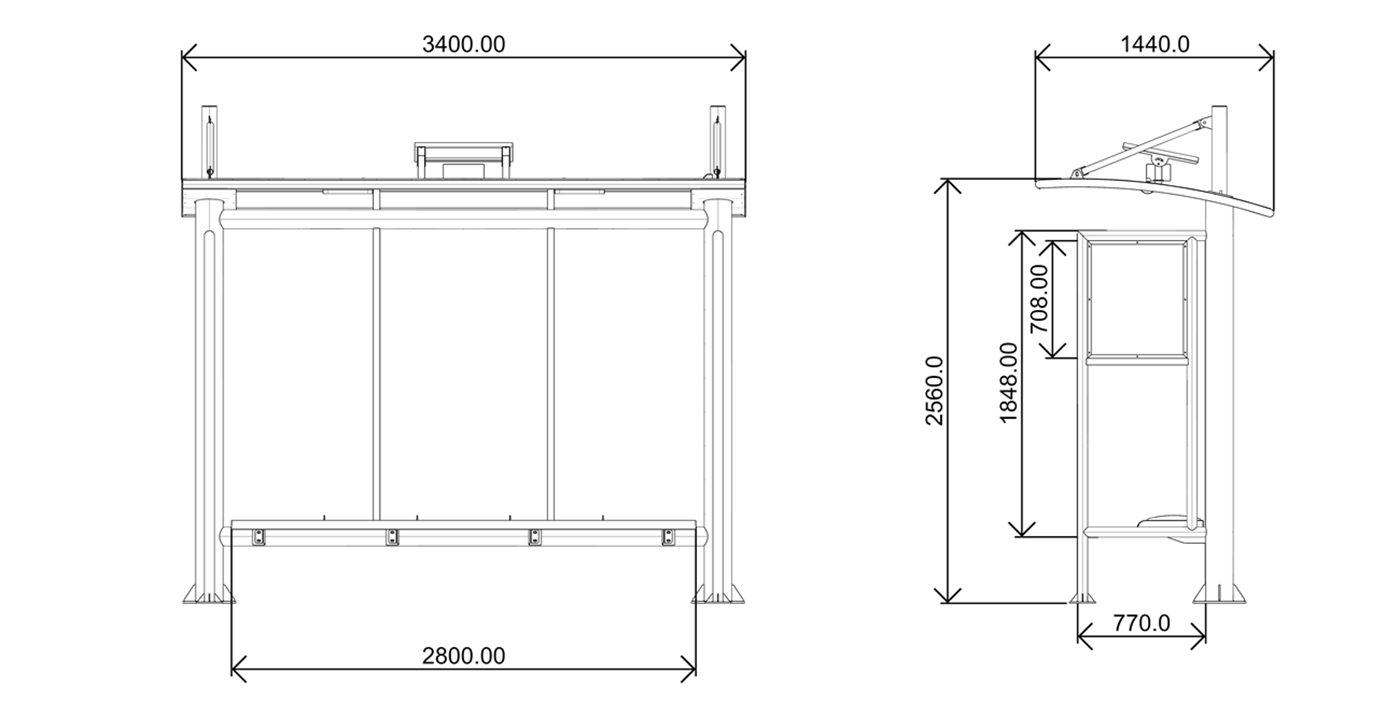 Solar Bus Stop Shelter- YR-SSBS-25039 Solar Bus Stop Shelter- YR-SSBS-25039