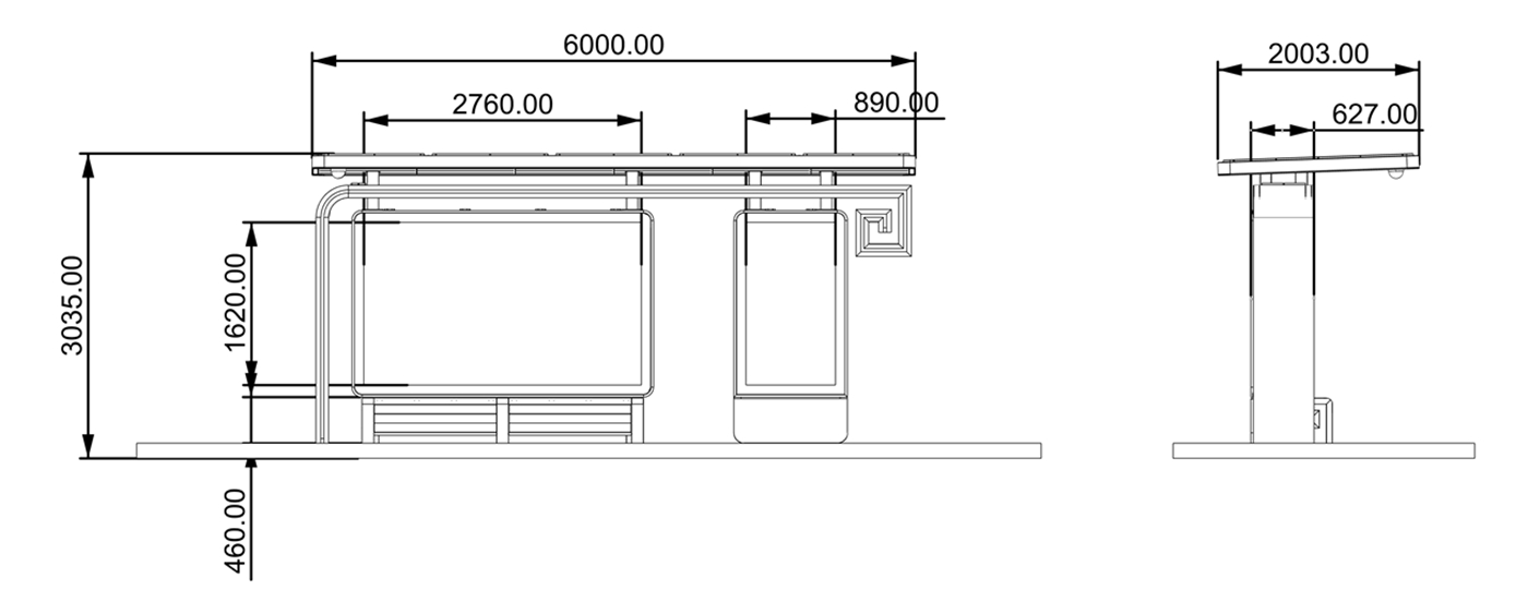 Bus Stop and Shelter- YR2503-028C
