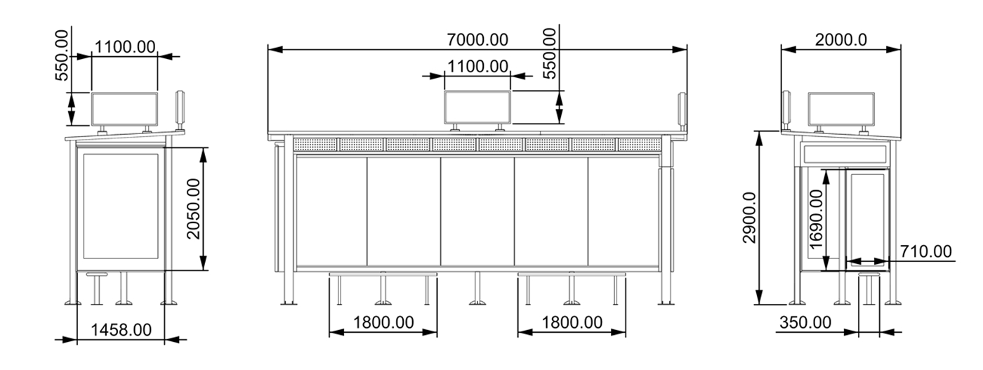 Smart Shelter for Urban Transit- YR-SMBS-25044 Smart Shelter for Urban Transit- YR-SMBS-25044