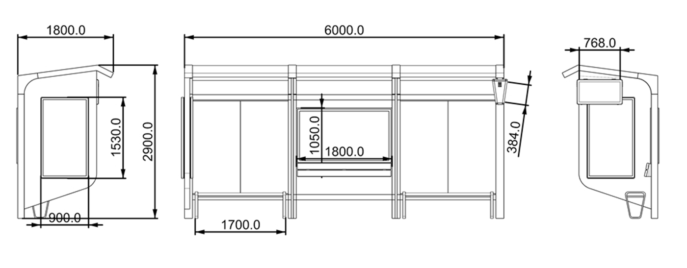 Bus Shelter with CCTV- YR-SSBS-2311317 Bus Shelter with CCTV- YR-SSBS-2311317