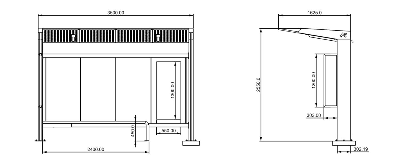Bus Shelter Solar- YR-SSBS-25017