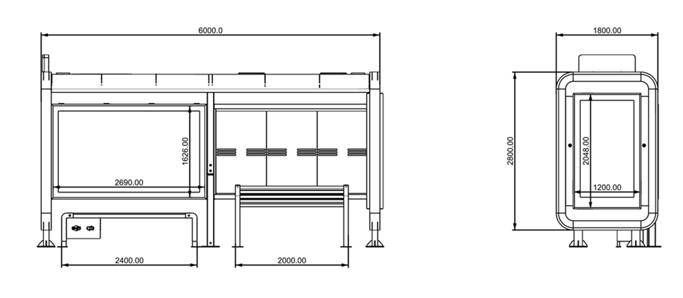 Outdoor Smart Bus Stop Shelter- YR-SSBS-2312327