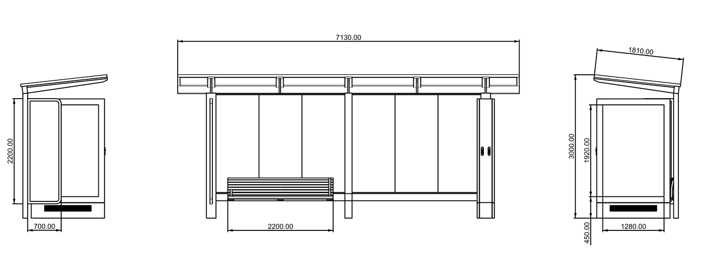 Vandal Resistant Bus Shelter- YR-SSBS-2601003 Vandal Resistant Bus Shelter- YR-SSBS-2601003