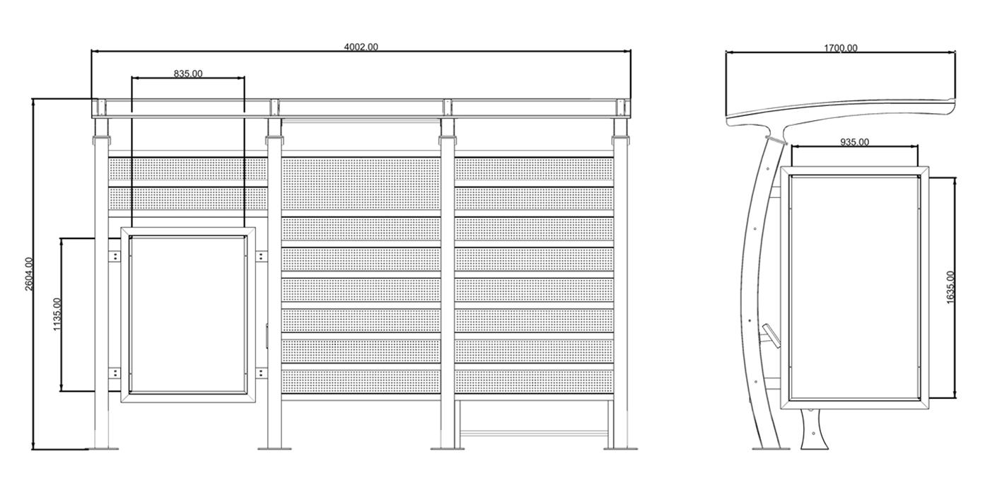 Easy Assemble Bus Shelter- YR1708-014 Easy Assemble Bus Shelter- YR1708-014