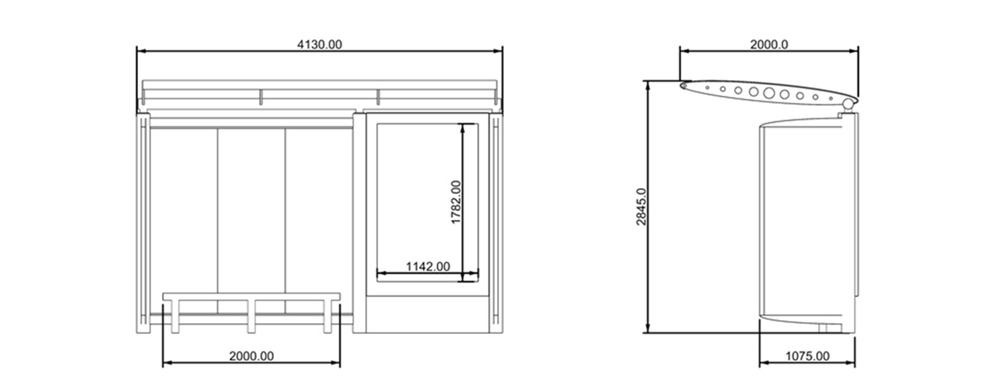 Bus Stop Shelter Manufacturers- YR-SSBS-2308009