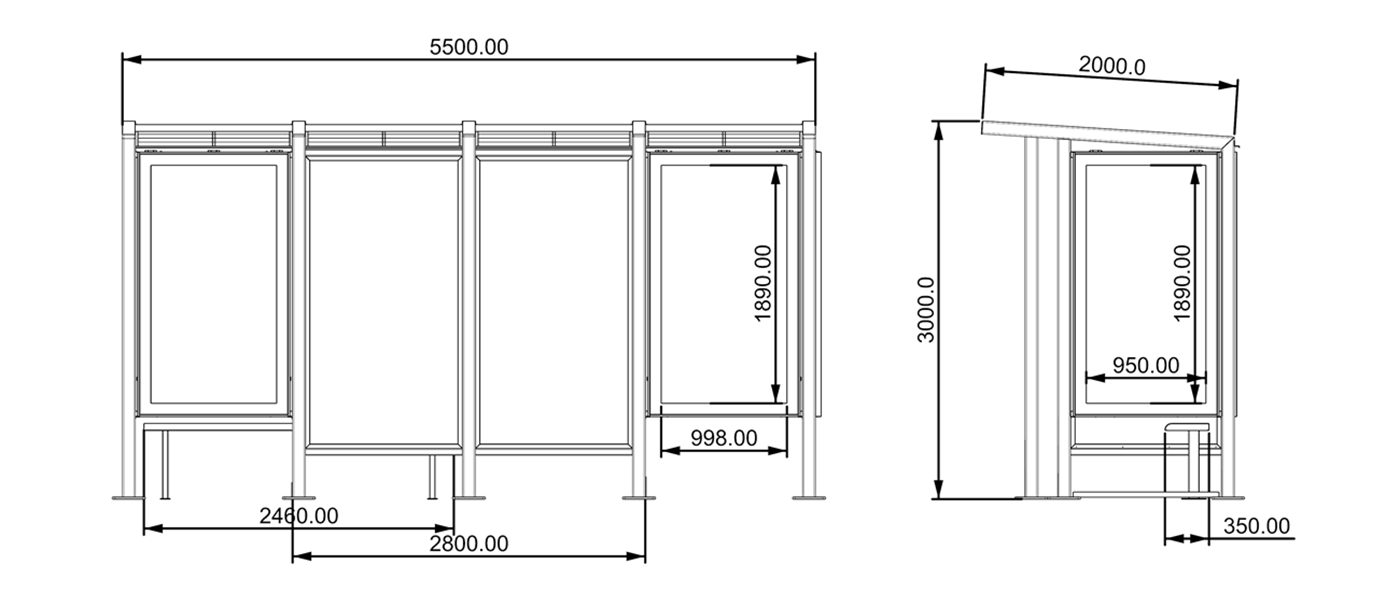 Bus Stop Shelter for Sale- YR-SSBS-25043