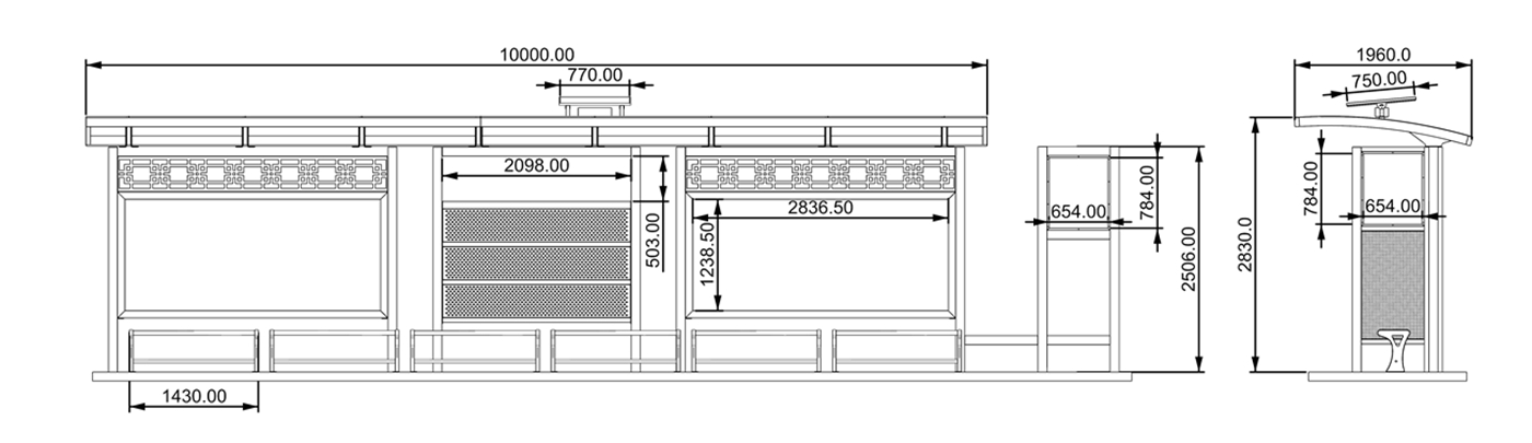 Outdoor Bus Shelter- YR-SSBS-25041