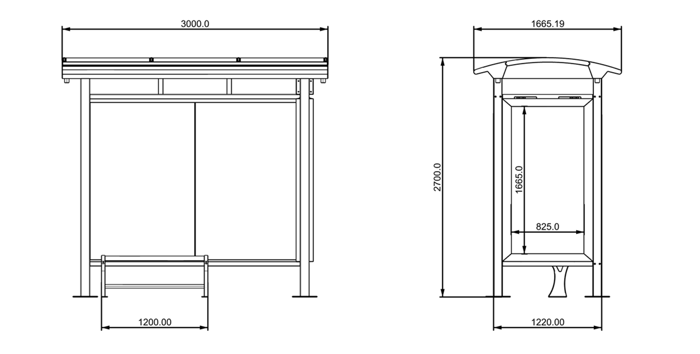 High Quality Bus Shelter- YR-SSBS-25015 High Quality Bus Shelter- YR-SSBS-25015