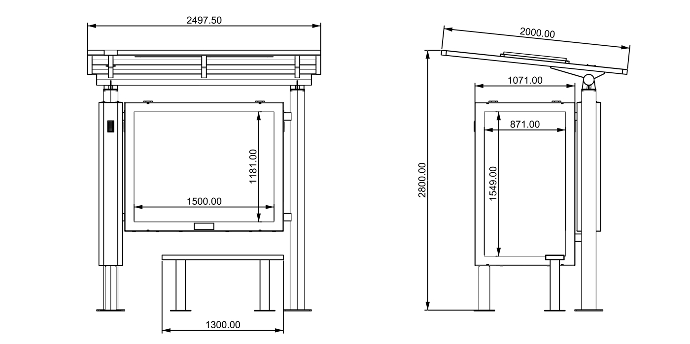 2.5m Small Size Bus Shelter- YR-SSBS-25029 2.5m Small Size Bus Shelter- YR-SSBS-25029