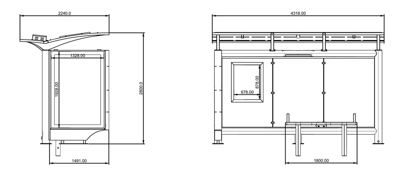Premium Bus Shelter Designs- YR-SSBS-25020