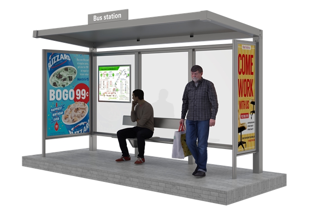 Low Maintenance Bus Shelter- YR-SSBS-25036 Low Maintenance Bus Shelter- YR-SSBS-25036