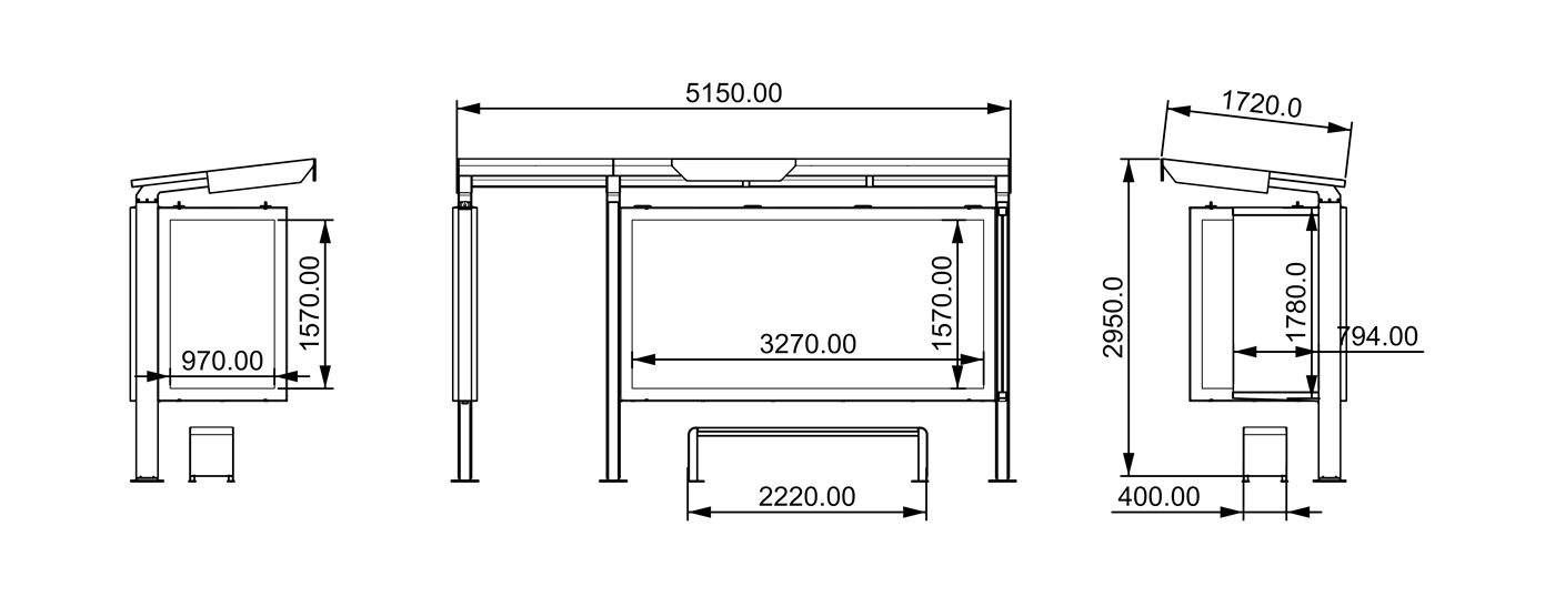 Bus Shelter with Map Display- YR-SSBS-25026