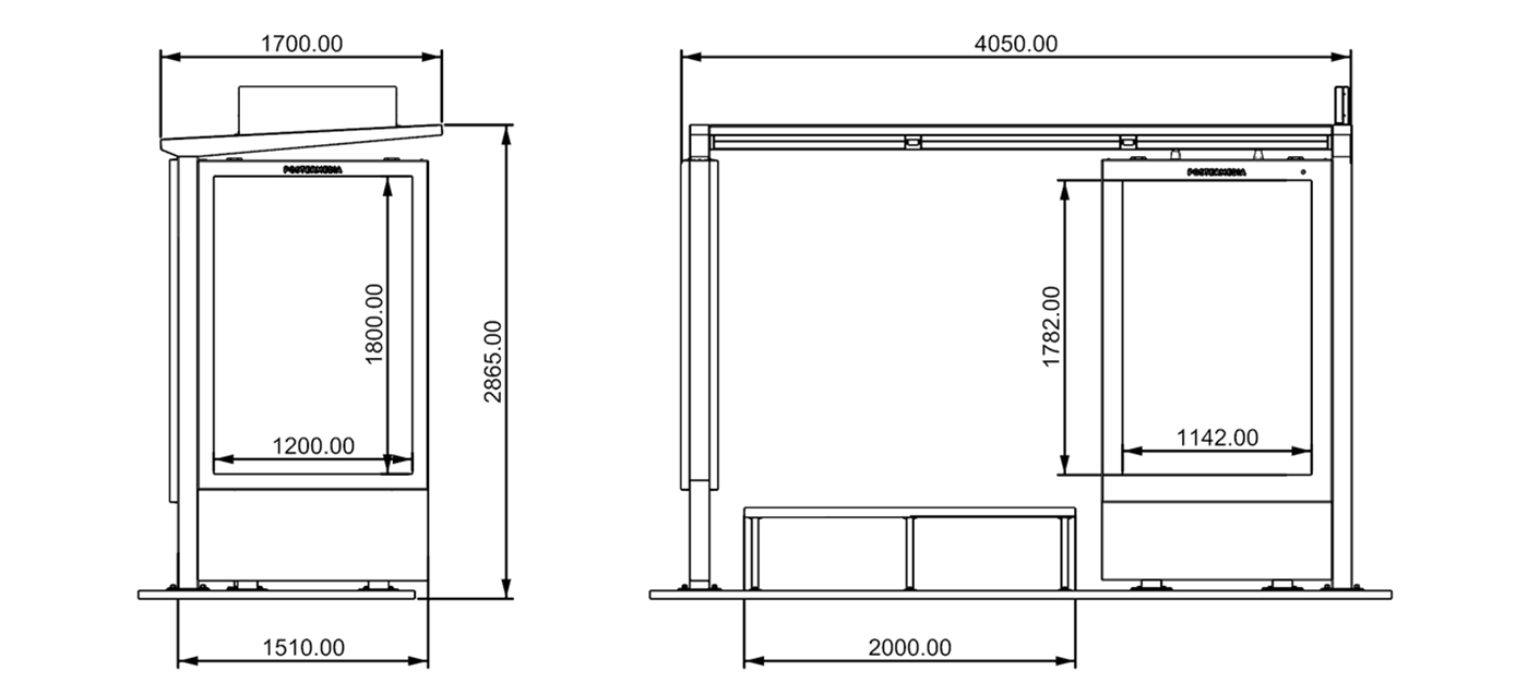 Smart City Bus Shelter- YR-SSBS-25016 Smart City Bus Shelter- YR-SSBS-25016