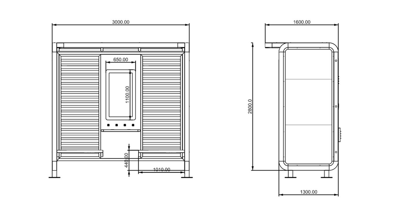 Vandal Proof Bus Shelter- YR-SSBS-25009 Vandal Proof Bus Shelter- YR-SSBS-25009
