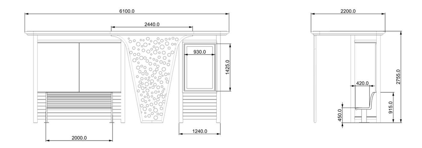 Bus Station Shelter- YR-SSBS-2256