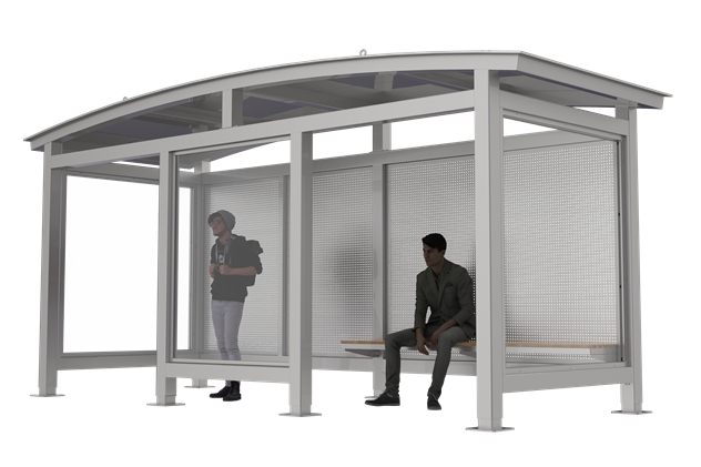 Metal Frame Bus Shelter- YR-SSBS-25008 Metal Frame Bus Shelter- YR-SSBS-25008