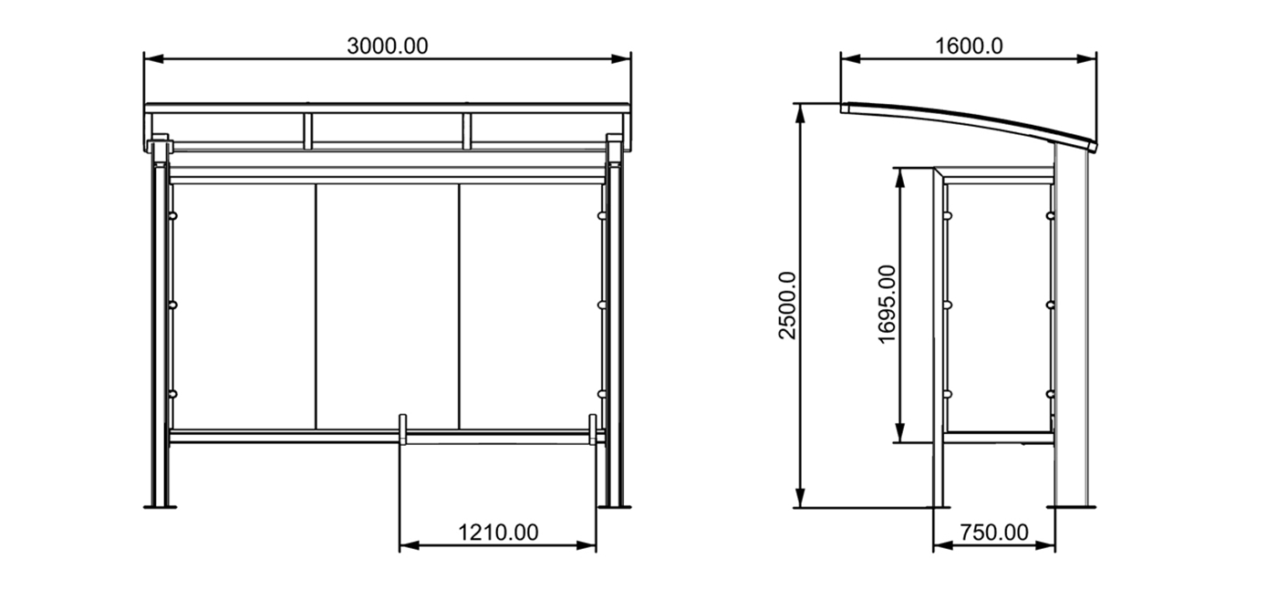 Transit Bus Shelter- YR-SSBS-25021