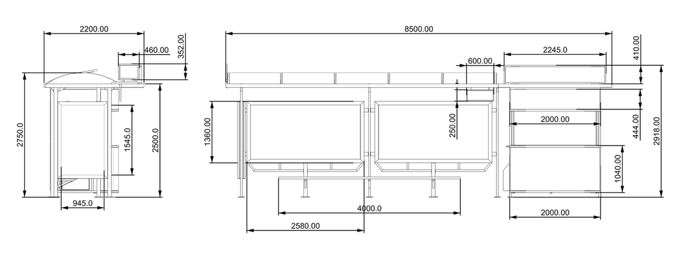 Bus Shelters Prices- YR-SSBS-25025