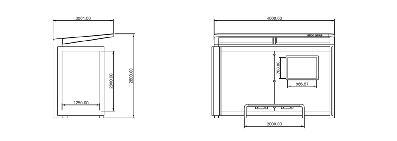 Bus Shelter with Lightbox- YR-SSBS-2308010