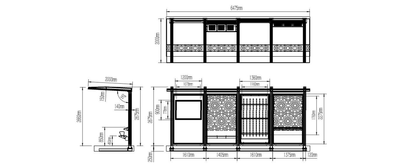 Bus Stop Shelter with Air Condition- YR-ACBS-25046 Bus Stop Shelter with Air Condition- YR-ACBS-25046