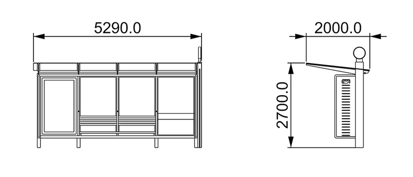 Stainless Steel Bus Shelter- YR-SSBS-2408342