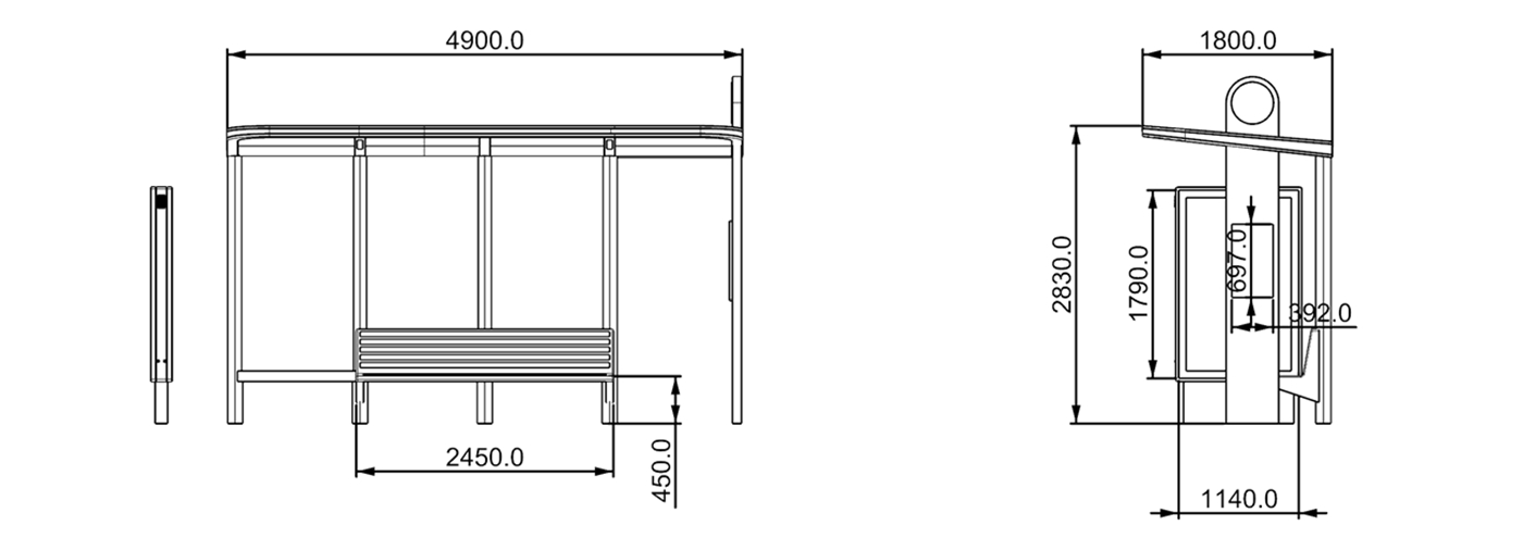 Modern Bus Shelter- YR-SSBS-2409346