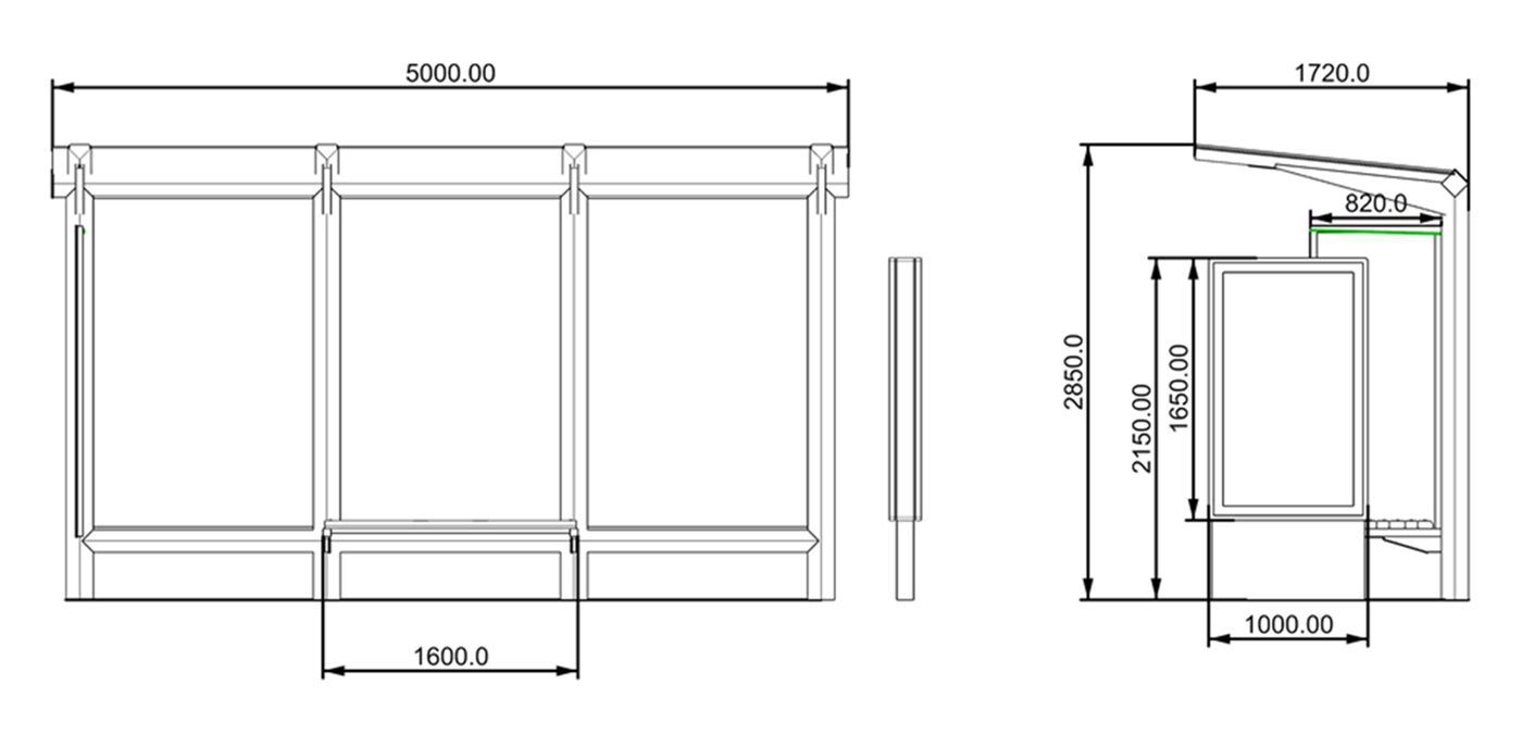 Steel Bus Shelter Manufacturer- YR-SSBS-2309113