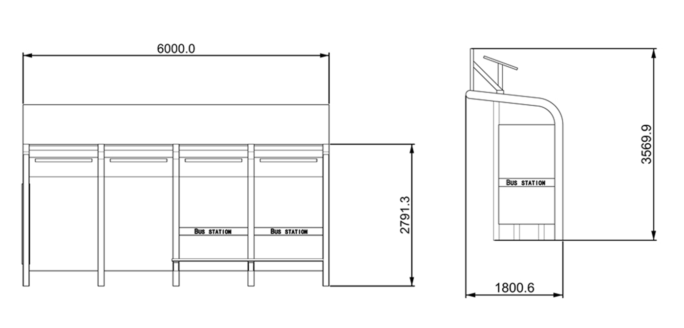 Steel Bus Shelter Supplier- YR-SSBS-2312324
