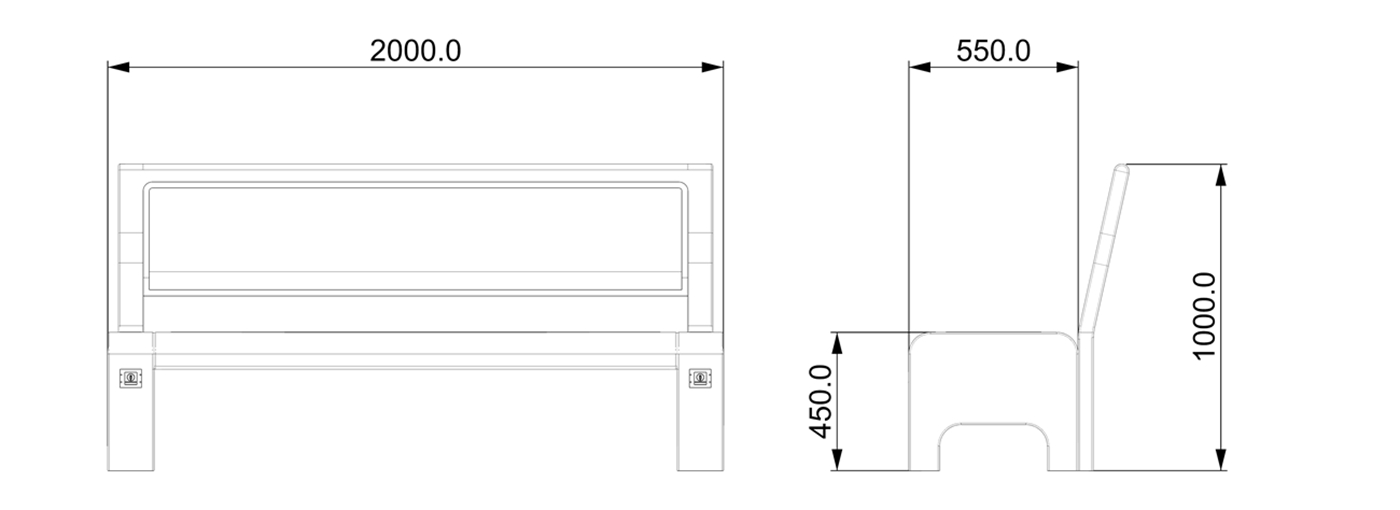 Smart Charging Bench Outdoor- YR-SPP-008