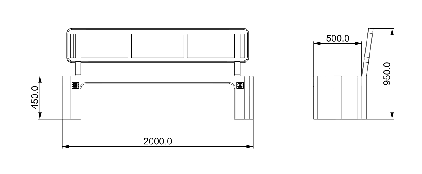 Smart Bench for Public Space- YR-SPP-007