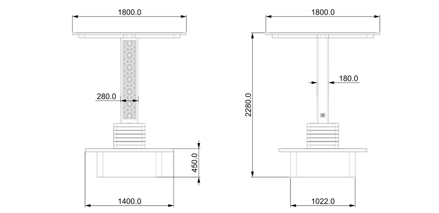 Solar Bench for Parks- YR-SPP-016 Solar Bench for Parks- YR-SPP-016