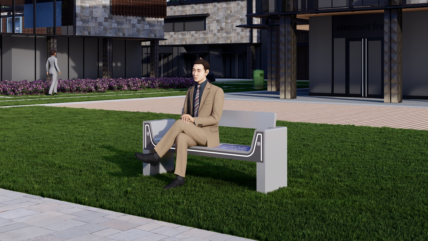 Smart Solar Bench Outdoor Furniture- YR-SPP-029