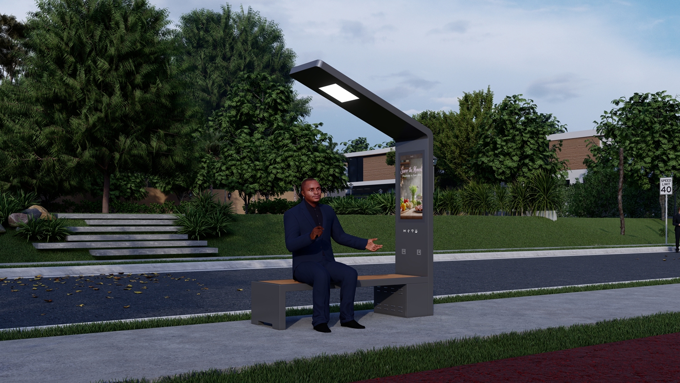 Public Solar Bench- YR-SPP-014 Public Solar Bench- YR-SPP-014